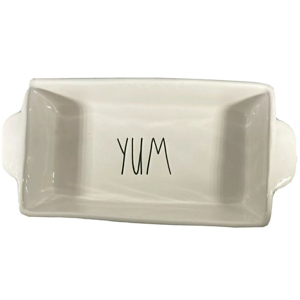 Rae Dunn YUM Ceramic Baking Dish Loaf Pan Large Letter Farmhouse by Magenta‎